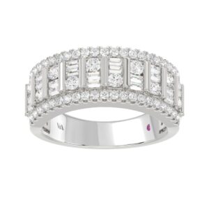 18K WHITE GOLD 1CT ROUND/BAGUETTE DIAMOND LADIES BAND