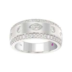18K WHITE GOLD 1CT ROUND/MARQUISE DIAMOND LADIES BAND