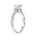 18K WHITE GOLD 1CT ROUND/OVAL DIAMOND LADIES RING(CENTER STONE OVAL DIAMOND 1/2 CT) - Image 2