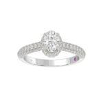 18K WHITE GOLD 1CT ROUND/OVAL DIAMOND LADIES RING(CENTER STONE OVAL DIAMOND 1/2 CT) - Image 3