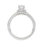 18K WHITE GOLD 1CT ROUND/OVAL DIAMOND LADIES RING(CENTER STONE OVAL DIAMOND 1/2 CT) - Image 4