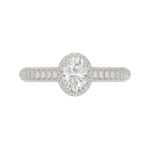 18K WHITE GOLD 1CT ROUND/OVAL DIAMOND LADIES RING(CENTER STONE OVAL DIAMOND 1/2 CT) - Image 6