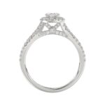 18K WHITE GOLD 1CT ROUND/OVAL DIAMOND LADIES RING(CENTER STONE OVAL DIAMOND 1/2CT) - Image 4