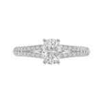 18K WHITE GOLD 1CT ROUND/OVAL DIAMOND LADIES SEMI MOUNT RING(CENTER STONE OVAL DIAMOND 3/4CT) - Image 5