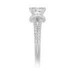 18K WHITE GOLD 1CT ROUND/OVAL DIAMOND LADIES SEMI MOUNT RING(CENTER STONE OVAL DIAMOND 3/4CT) - Image 6