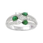 18K WHITE GOLD 1CT ROUND/PEAR DIAMOND LADIES RING