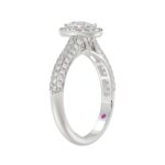 18K WHITE GOLD 1CT ROUND/PEAR DIAMOND LADIES RING(CENTER STONE PEAR DIAMOND 1/2CT) - Image 2