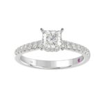 18K WHITE GOLD 1CT ROUND/PRINCES DIAMOND LADIES RING(CENTER STONE PRINCES DIAMOND 3/4CT) - Image 3