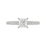 18K WHITE GOLD 1CT ROUND/PRINCES DIAMOND LADIES RING(CENTER STONE PRINCES DIAMOND 3/4CT) - Image 6