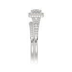 18K WHITE GOLD 1CT ROUND/PRINCESS DIAMOND LADIES BRIDAL SET(CENTER STONE PRINCESS DIAMOND 1/2CT) - Image 5