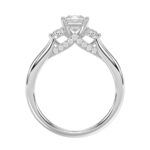 18K WHITE GOLD 1CT ROUND/PRINCESS DIAMOND LADIES RING( CENTER STONE PRINCESS DIAMOND 3/4 CT) - Image 4