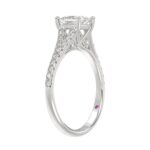 18K WHITE GOLD 1CT ROUND/PRINCESS DIAMOND LADIES RING(CENTER STONE PRINCESS DIAMOND 3/4CT) - Image 2