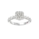 18K WHITE GOLD 2 1/2CT ROUND/PRINCESS DIAMOND SEMI MOUNT LADIES RING (CENTER STONE PRINCESS DIAMOND 1.00CT) - Image 2