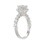 18K WHITE GOLD 2 1/2CT ROUND/PRINCESS DIAMOND SEMI MOUNT LADIES RING (CENTER STONE PRINCESS DIAMOND 1.00CT) - Image 3