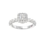 18K WHITE GOLD 2 1/2CT ROUND/PRINCESS DIAMOND SEMI MOUNT LADIES RING (CENTER STONE PRINCESS DIAMOND 1.00CT) - Image 4
