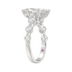 18K WHITE GOLD 2 3/4CT ROUND/MARQUISE DIAMOND LADIES SEMI MOUNT RING(CENTER STONE MOUNT MARQUISE DIAMOND 2CT) - Image 2
