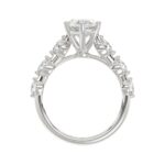 18K WHITE GOLD 2 3/4CT ROUND/MARQUISE DIAMOND LADIES SEMI MOUNT RING(CENTER STONE MOUNT MARQUISE DIAMOND 2CT) - Image 4