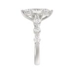18K WHITE GOLD 2 3/4CT ROUND/MARQUISE DIAMOND LADIES SEMI MOUNT RING(CENTER STONE MOUNT MARQUISE DIAMOND 2CT) - Image 5