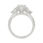 18K WHITE GOLD 2 3/4CT ROUND/OVAL/PEAR DIAMOND SEMI MOUNT LADIES RING (CENTER STONE OVAL/PEAR DIAMOND 1 1/2CT 7/8CT) - Image 5