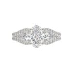 18K WHITE GOLD 2 3/4CT ROUND/OVAL/PEAR DIAMOND SEMI MOUNT LADIES RING (CENTER STONE OVAL/PEAR DIAMOND 1 1/2CT 7/8CT) - Image 7