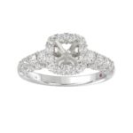 18K WHITE GOLD 2.00CT ROUND DIAMOND SEMI MOUNT LADIES RING (CENTER STONE PRINCESS DIAMOND 1.00CT) - Image 2
