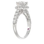 18K WHITE GOLD 2.00CT ROUND DIAMOND SEMI MOUNT LADIES RING (CENTER STONE PRINCESS DIAMOND 1.00CT) - Image 3