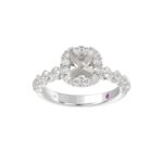 18K WHITE GOLD 2.00CT ROUND/PRINCESS DIAMOND SEMI MOUNT LADIES RING (CENTER STONE PRINCESS DIAMOND 1.00CT) - Image 2