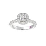 18K WHITE GOLD 2.00CT ROUND/PRINCESS DIAMOND SEMI MOUNT LADIES RING (CENTER STONE PRINCESS DIAMOND 1.00CT) - Image 4