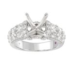 18K WHITE GOLD 2CT ROUND/OVAL DIAMOND LADIES SEMI MOUNT RING(CENTER STONE MOUNT ROUND DIAMOND 4CT) - Image 2