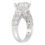 18K WHITE GOLD 2CT ROUND/OVAL DIAMOND LADIES SEMI MOUNT RING(CENTER STONE MOUNT ROUND DIAMOND 4CT) - Image 3