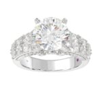 18K WHITE GOLD 2CT ROUND/OVAL DIAMOND LADIES SEMI MOUNT RING(CENTER STONE MOUNT ROUND DIAMOND 4CT) - Image 4