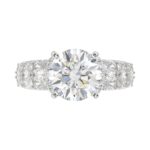18K WHITE GOLD 2CT ROUND/OVAL DIAMOND LADIES SEMI MOUNT RING(CENTER STONE MOUNT ROUND DIAMOND 4CT) - Image 7