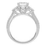 18K WHITE GOLD 3 1/2CT ROUND/EMRALD/BAGUETTE DIAMOND LADIES SEMI MOUNT RING(CENTER STONE MOUNT EMERALD DIAMOND 2CT) - Image 4