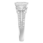 18K WHITE GOLD 3 1/2CT ROUND/EMRALD/BAGUETTE DIAMOND LADIES SEMI MOUNT RING(CENTER STONE MOUNT EMERALD DIAMOND 2CT) - Image 5