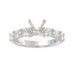 18K WHITE GOLD 3 1/2CT ROUND/OVAL DIAMOND LADIES RING(CENTER STONE MOUNT ROUND DIAMOND 2CT) - Image 2