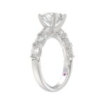 18K WHITE GOLD 3 1/2CT ROUND/OVAL DIAMOND LADIES RING(CENTER STONE MOUNT ROUND DIAMOND 2CT) - Image 4