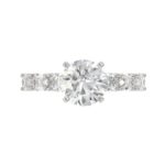 18K WHITE GOLD 3 1/2CT ROUND/OVAL DIAMOND LADIES RING(CENTER STONE MOUNT ROUND DIAMOND 2CT) - Image 7