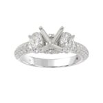 18K WHITE GOLD 3 1/2CT ROUND/OVAL DIAMOND SEMI MOUNT LADIES RING (CENTER STONE OVAL DIAMOND 2.00CT) - Image 2