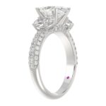 18K WHITE GOLD 3 1/2CT ROUND/OVAL DIAMOND SEMI MOUNT LADIES RING (CENTER STONE OVAL DIAMOND 2.00CT) - Image 3