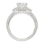 18K WHITE GOLD 3 1/2CT ROUND/OVAL DIAMOND SEMI MOUNT LADIES RING (CENTER STONE OVAL DIAMOND 2.00CT) - Image 5