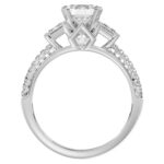 18K WHITE GOLD 3 1/3CT ROUND/EMERALD DIAMOND SEMI MOUNT LADIES RING (CENTER STONE EMERALD DIAMOND 2.00CT) - Image 4