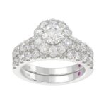 18K WHITE GOLD 3 3/4CT ROUND DIAMOND LADIES SEMI MOUNT BRIDAL SET(CENTER STONE MOUNT ROUND DIAMOND 1CT - Image 4