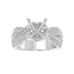18K WHITE GOLD 3 3/4CT ROUND DIAMOND SEMI MOUNT LADIES RING (CENTER STONE ROUND DIAMOND 3.00CT) - Image 2