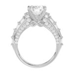18K WHITE GOLD 3 3/4CT ROUND/BAGUETTE/OVAL DIAMOND LADIES RING(CENTER STONE MOUNT OVAL DIAMOND 3CT) - Image 3