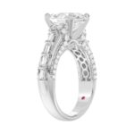 18K WHITE GOLD 3 3/4CT ROUND/BAGUETTE/OVAL DIAMOND LADIES RING(CENTER STONE MOUNT OVAL DIAMOND 3CT) - Image 5