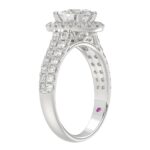 18K WHITE GOLD 3/4CT ROUND DIAMOND LADIES SEMI MOUNT RING(CENTER STONE MOUNT OVAL DIAMOND 1CT) - Image 3