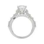 18K WHITE GOLD 3/4CT ROUND/BAGUETTE/EMERALD DIAMOND LADIES SEMI MOUNT RING(CENTER STONE MOUNT EMERALD DIAMOND 3CT) - Image 5