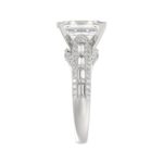 18K WHITE GOLD 3/4CT ROUND/BAGUETTE/EMERALD DIAMOND LADIES SEMI MOUNT RING(CENTER STONE MOUNT EMERALD DIAMOND 3CT) - Image 6
