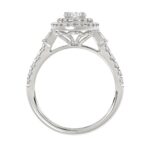 18K WHITE GOLD 3/4CT ROUND/BAGUETTE/OVAL DIAMOND LADIES BRIDAL SET(CENTER STONE OVAL DIAMOND 3/4CT) - Image 2