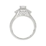 18K WHITE GOLD 3/4CT ROUND/EMERALD DIAMOND LADIES BRIDAL SET(CENTER STONE EMERALD DIAMOND 1/2CT) - Image 6